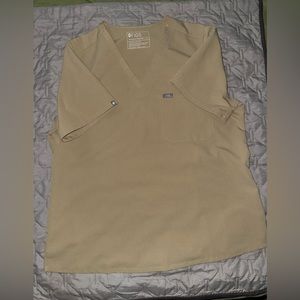 Figs, Catarina One-Pocket Scrub Top, Sandstone, XL